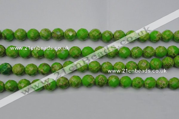 CDE2186 15.5 inches 18mm faceted round dyed sea sediment jasper beads