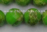 CDE2189 15.5 inches 24mm faceted round dyed sea sediment jasper beads