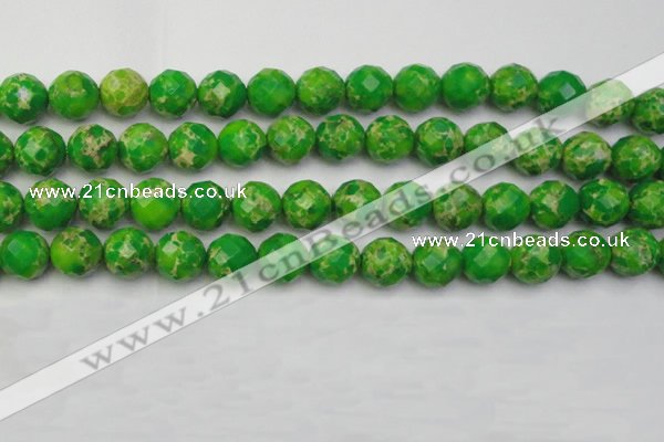 CDE2195 15.5 inches 16mm faceted round dyed sea sediment jasper beads