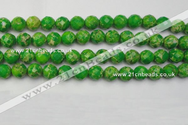 CDE2196 15.5 inches 18mm faceted round dyed sea sediment jasper beads