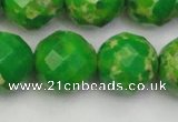 CDE2198 15.5 inches 22mm faceted round dyed sea sediment jasper beads