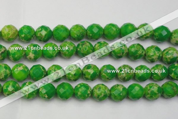 CDE2199 15.5 inches 24mm faceted round dyed sea sediment jasper beads