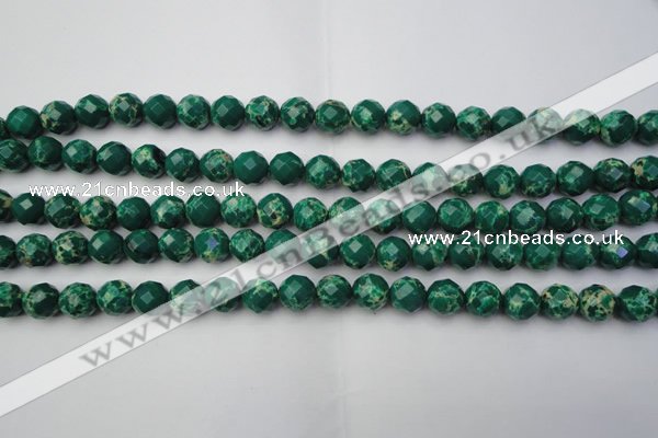 CDE2200 15.5 inches 6mm faceted round dyed sea sediment jasper beads