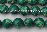 CDE2201 15.5 inches 8mm faceted round dyed sea sediment jasper beads