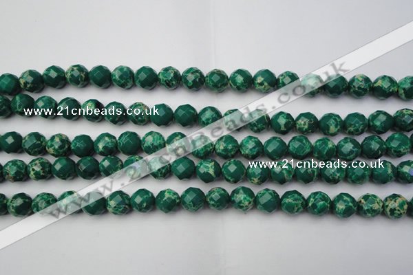 CDE2201 15.5 inches 8mm faceted round dyed sea sediment jasper beads