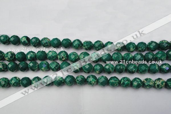 CDE2202 15.5 inches 10mm faceted round dyed sea sediment jasper beads