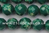 CDE2203 15.5 inches 12mm faceted round dyed sea sediment jasper beads