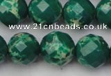 CDE2206 15.5 inches 18mm faceted round dyed sea sediment jasper beads