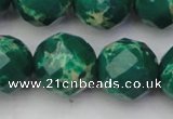 CDE2208 15.5 inches 22mm faceted round dyed sea sediment jasper beads