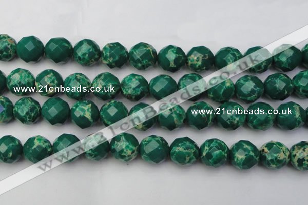 CDE2208 15.5 inches 22mm faceted round dyed sea sediment jasper beads