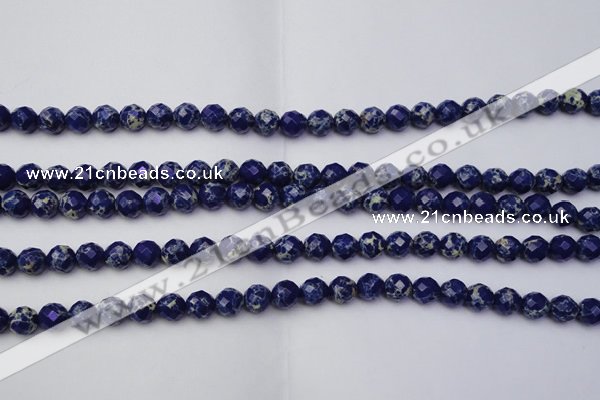 CDE2210 15.5 inches 6mm faceted round dyed sea sediment jasper beads