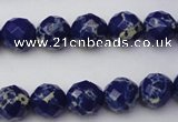 CDE2211 15.5 inches 8mm faceted round dyed sea sediment jasper beads