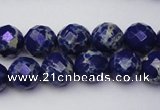 CDE2212 15.5 inches 10mm faceted round dyed sea sediment jasper beads