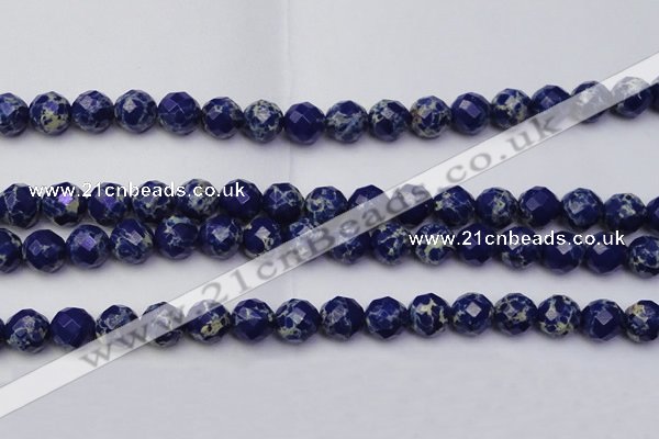 CDE2215 15.5 inches 16mm faceted round dyed sea sediment jasper beads