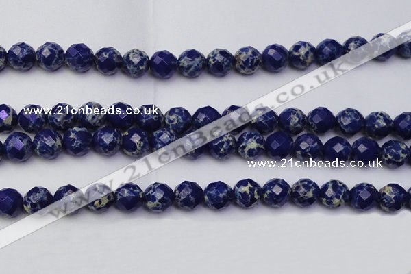 CDE2216 15.5 inches 18mm faceted round dyed sea sediment jasper beads