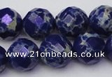 CDE2217 15.5 inches 20mm faceted round dyed sea sediment jasper beads