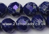 CDE2218 15.5 inches 22mm faceted round dyed sea sediment jasper beads