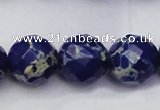 CDE2219 15.5 inches 24mm faceted round dyed sea sediment jasper beads