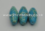 CDE2301 16*38mm rice sea sediment jasper beads wholesale