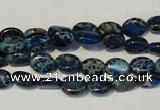 CDE233 15.5 inches 6*8mm oval dyed sea sediment jasper beads