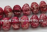 CDE24 15.5 inches 10*14mm pumpkin dyed sea sediment jasper beads