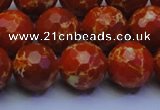 CDE2500 15.5 inches 14mm faceted round dyed sea sediment jasper beads