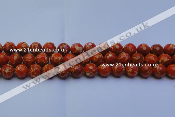 CDE2500 15.5 inches 14mm faceted round dyed sea sediment jasper beads