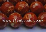 CDE2501 15.5 inches 16mm faceted round dyed sea sediment jasper beads