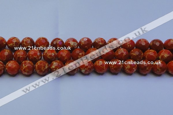 CDE2501 15.5 inches 16mm faceted round dyed sea sediment jasper beads