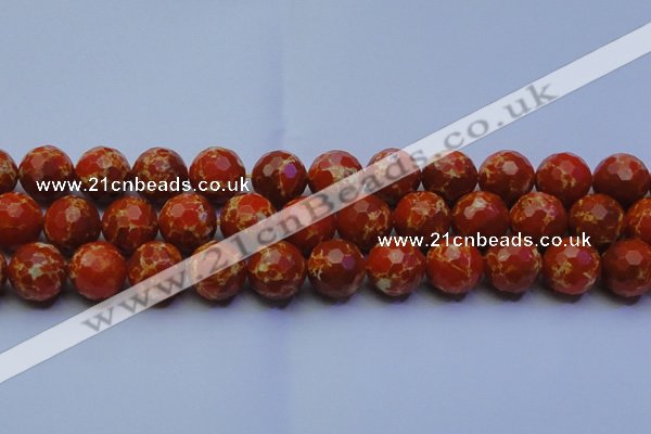 CDE2502 15.5 inches 18mm faceted round dyed sea sediment jasper beads