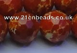 CDE2505 15.5 inches 24mm faceted round dyed sea sediment jasper beads