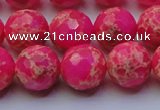 CDE2507 15.5 inches 14mm faceted round dyed sea sediment jasper beads