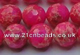 CDE2508 15.5 inches 16mm faceted round dyed sea sediment jasper beads