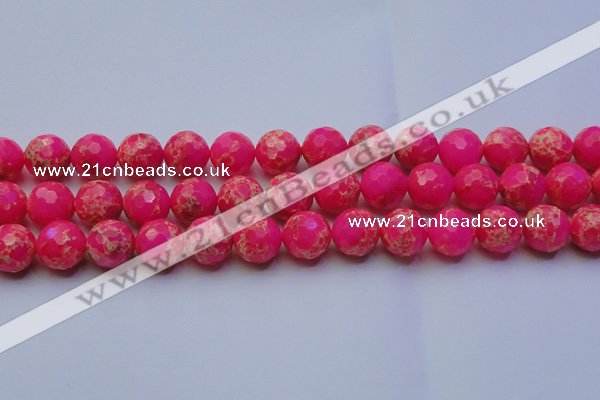 CDE2508 15.5 inches 16mm faceted round dyed sea sediment jasper beads