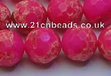 CDE2509 15.5 inches 18mm faceted round dyed sea sediment jasper beads