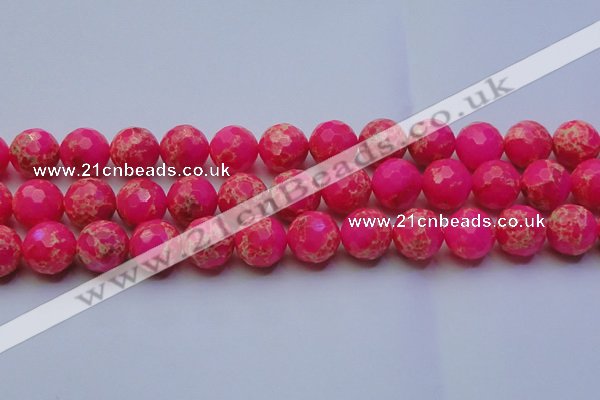 CDE2509 15.5 inches 18mm faceted round dyed sea sediment jasper beads