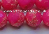 CDE2510 15.5 inches 20mm faceted round dyed sea sediment jasper beads