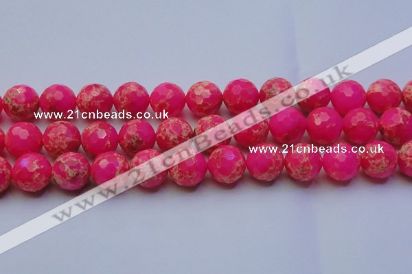 CDE2510 15.5 inches 20mm faceted round dyed sea sediment jasper beads