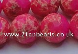 CDE2511 15.5 inches 22mm faceted round dyed sea sediment jasper beads