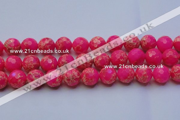 CDE2511 15.5 inches 22mm faceted round dyed sea sediment jasper beads