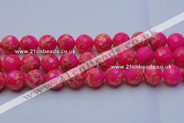 CDE2512 15.5 inches 24mm faceted round dyed sea sediment jasper beads