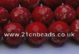 CDE2514 15.5 inches 14mm faceted round dyed sea sediment jasper beads