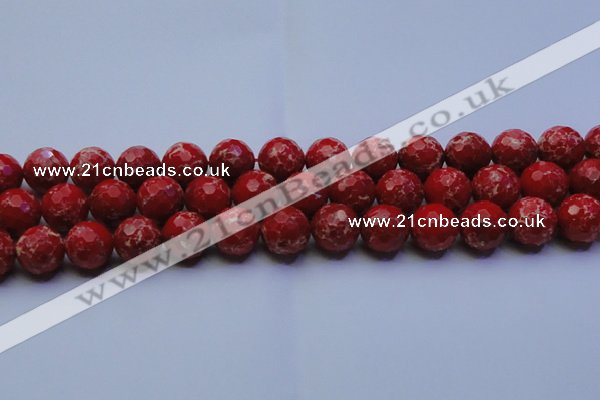 CDE2515 15.5 inches 16mm faceted round dyed sea sediment jasper beads