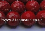 CDE2516 15.5 inches 18mm faceted round dyed sea sediment jasper beads