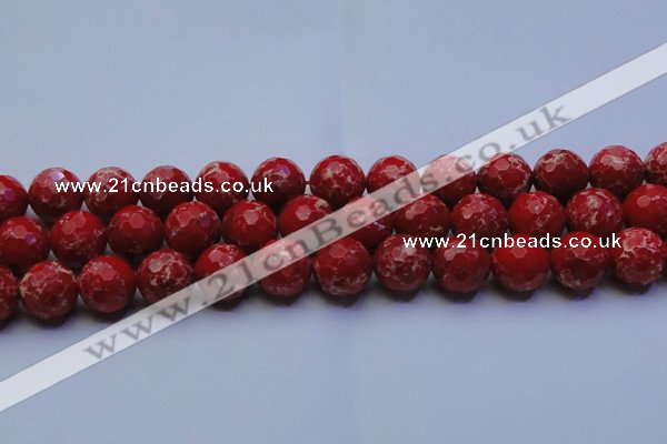 CDE2516 15.5 inches 18mm faceted round dyed sea sediment jasper beads