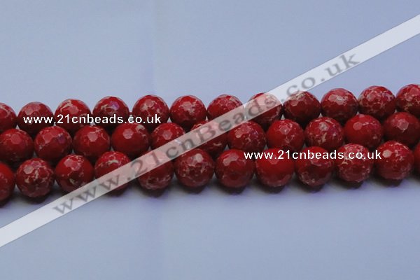 CDE2517 15.5 inches 20mm faceted round dyed sea sediment jasper beads