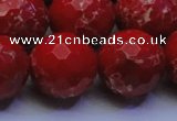 CDE2518 15.5 inches 22mm faceted round dyed sea sediment jasper beads