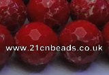 CDE2519 15.5 inches 24mm faceted round dyed sea sediment jasper beads