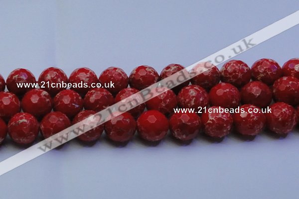 CDE2519 15.5 inches 24mm faceted round dyed sea sediment jasper beads