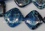 CDE252 15.5 inches 20*20mm diamond dyed sea sediment jasper beads